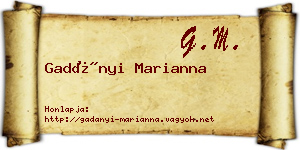 Gadányi Marianna névjegykártya