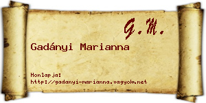 Gadányi Marianna névjegykártya